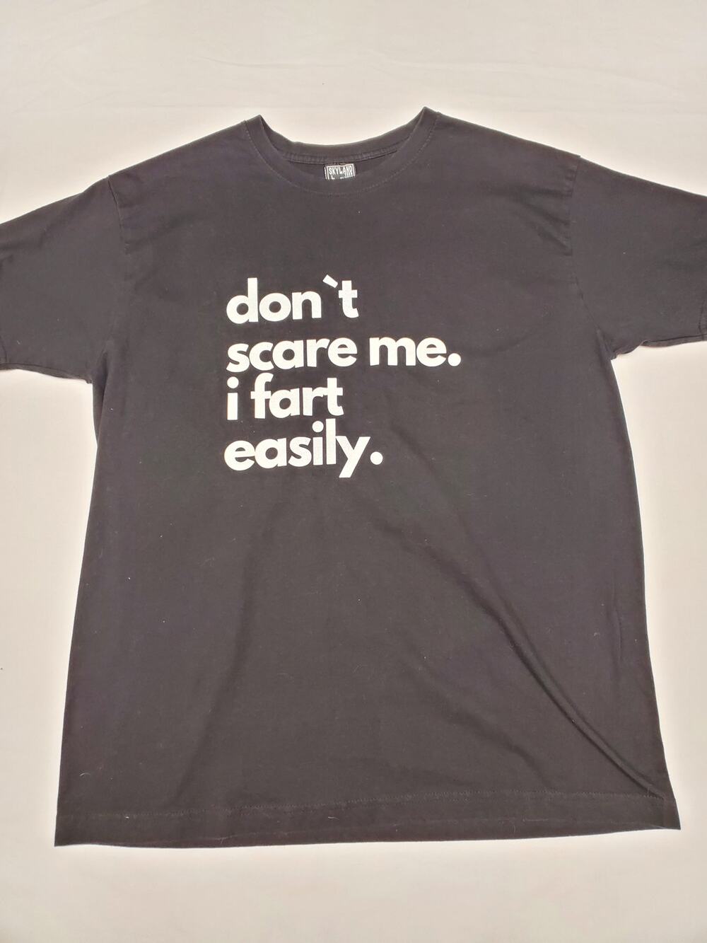 Skyland Tees Don't Scare Me I Fart Easily Funny Halloween Graphic Tee Sz L